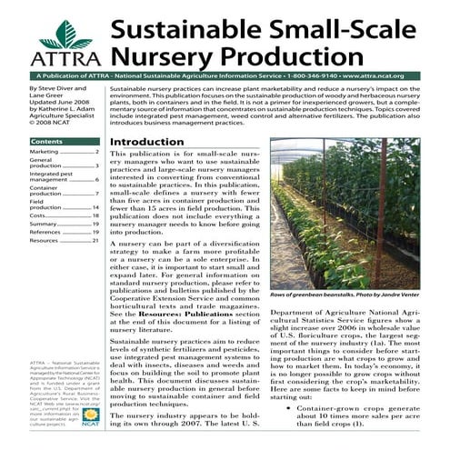Sustainable Small-scale Nursery Production