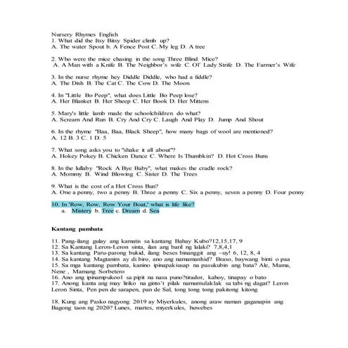 Nursery rhymes english | PDF