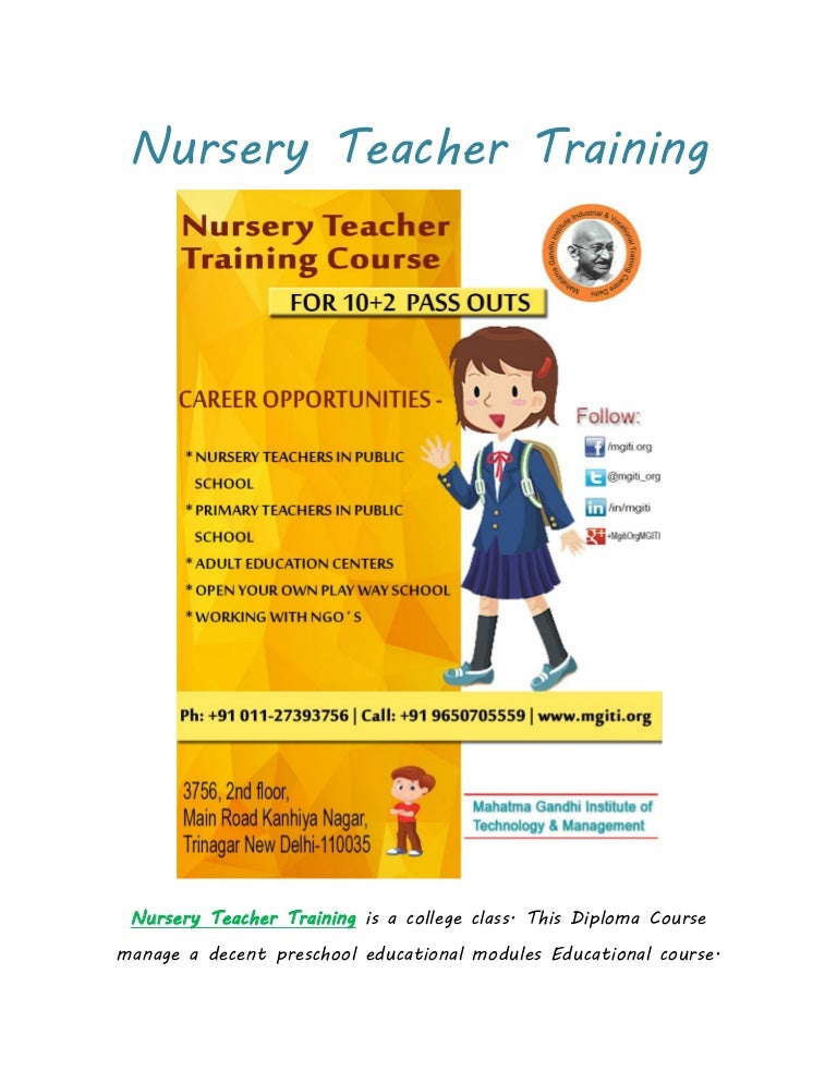 Nursery teacher training