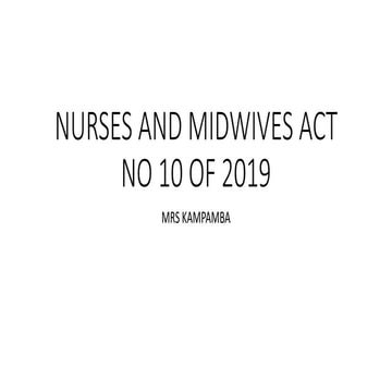 NURSES AND MIDWIVES ACT of zambia lawsss