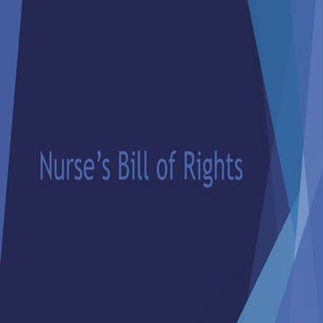 Nurse’s Bill of Rights