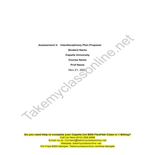 NURS FPX 4005 Assessment 3 Interdisciplinary Plan Proposal.pdf