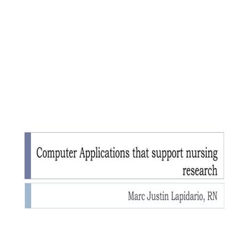 computer in research.pptx. Use of Computers in Research | PPTX