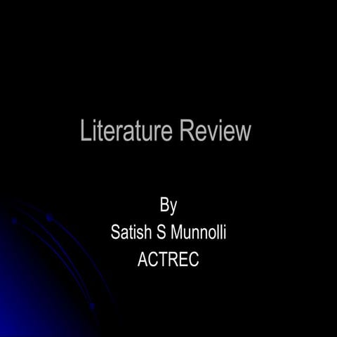 Nursing Literature Search & Review