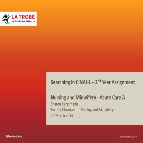 Searching CINAHL for nursing literature | PDF