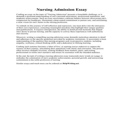 Nursing Admission Essay. 004 Essay Example Nursing Admission School Applicati...