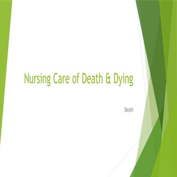 Care of dying and death | PPT