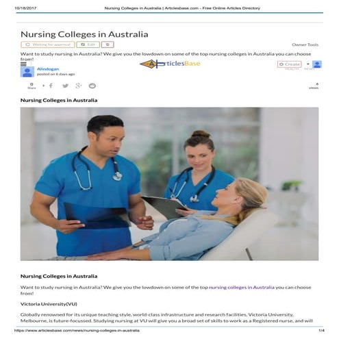 Nursing Colleges in Australia | PDF