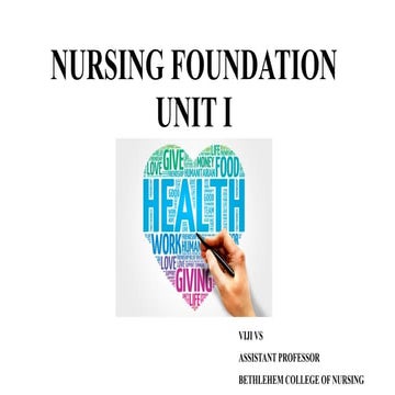 NURSING FOUNDATION UNIT I FOR NURSING STUDENTS