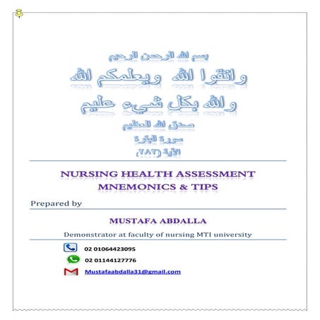 Nursing health assessment mnemonics & tips