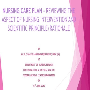 Nursing intervention