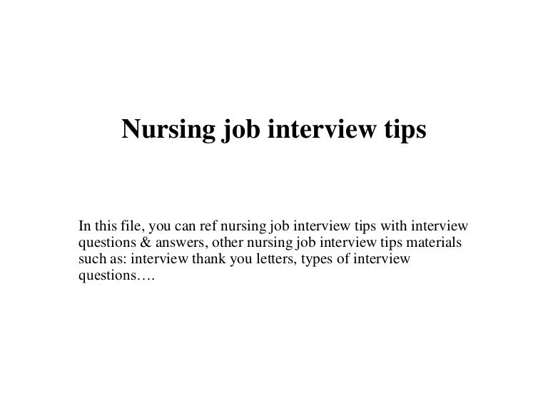 Nursing job interview tips
