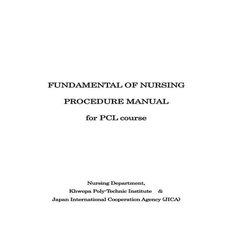 Nursing procedure mannual  book