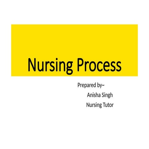 Nursing Process Fundamentals of Nursing By Anisha Singh