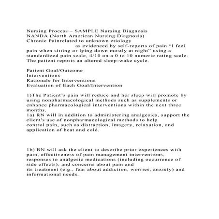 Nursing Process – SAMPLE Nursing DiagnosisNANDA (North American .docx
