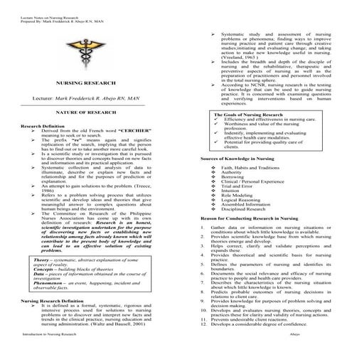 Nursing research introduction