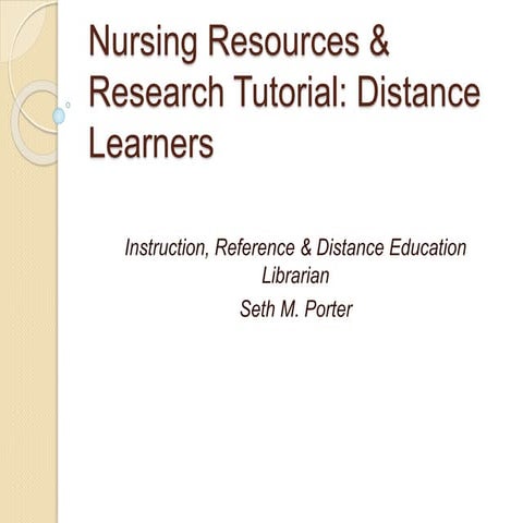 Nursing resources & research tutorial
