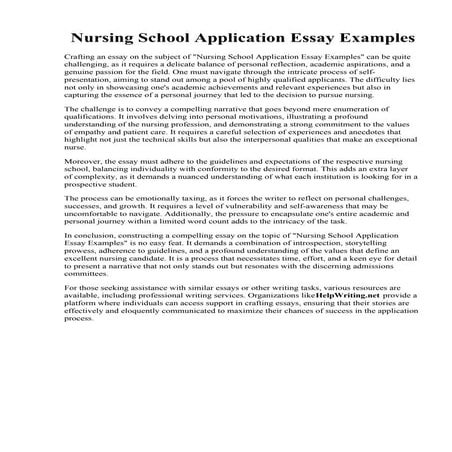 Nursing School Application Essay Examples.pdfNursing School Application Essay...