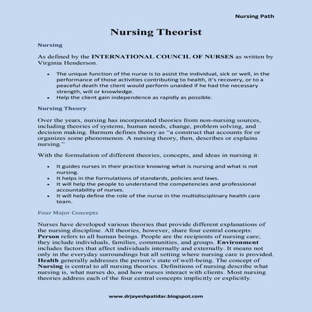 Nursing theorist