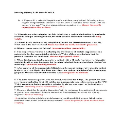 NursingTheory. Practical Nursing, week 5