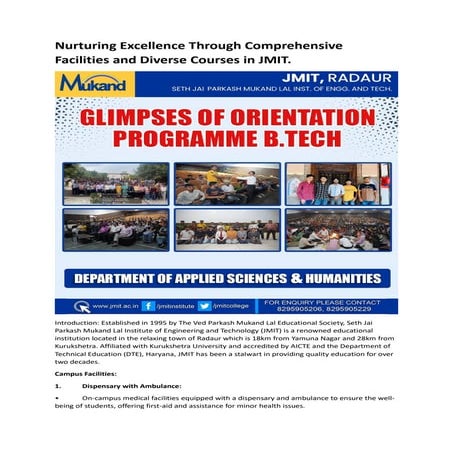 Nurturing Excellence Through Comprehensive Facilities and Diverse Courses in ...