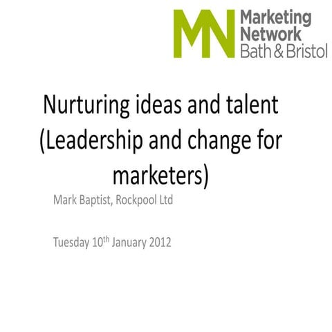 Nurturing Ideas And Talent 2012 01 10