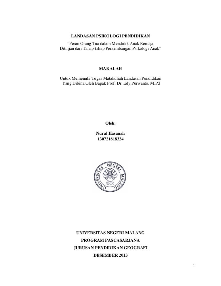 Paper Landasan Pendidikan Landasan Psikologi Dalam Pendidikan Nurul