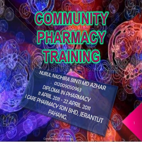 Community pharmacy training report (sample)