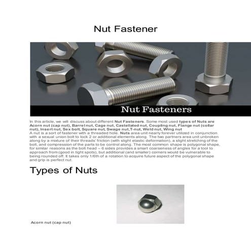 Nut fastener | PDF