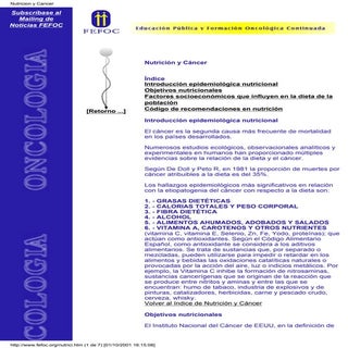 Nutricion y Cancer