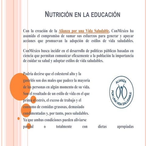 Nutrición en la educación