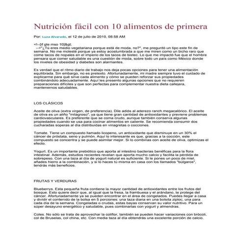 Nutrición fácil