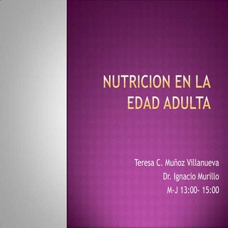 Nutricion en la edad adulta