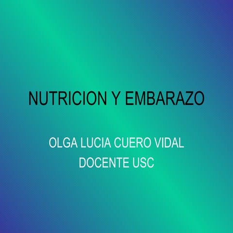 Nutricion y embarazo