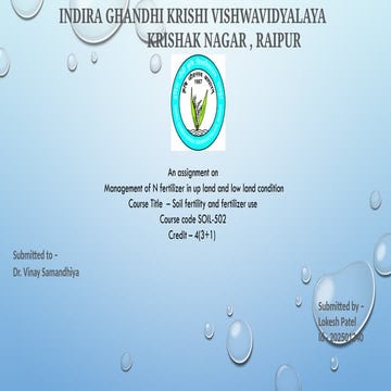 Management of N fertilizer in up land and low land condition.pptx