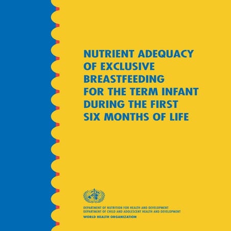 Nutrient Adequacy Of Exclusive Breastfeeding For The Term Infant During The F...