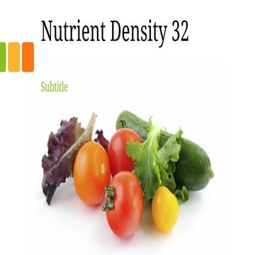 Nutrient Density health and nutrition  perspective