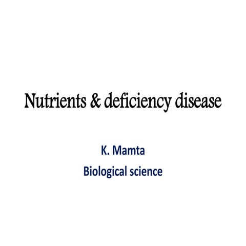 Deficiency diseases ppt by amulya s d | PPT