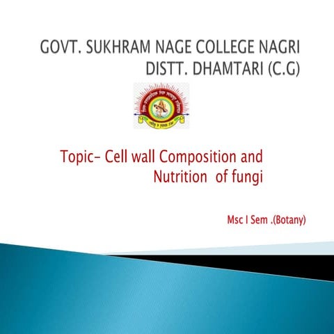 Fungi cell wall composition and nutrition