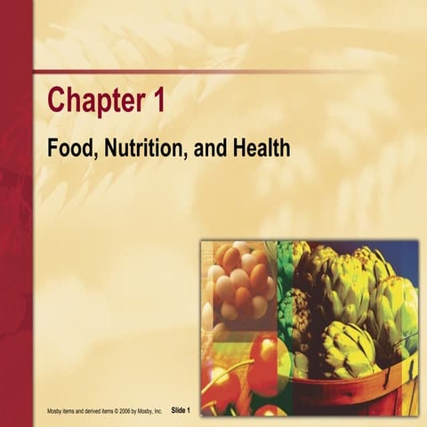 Nutrition: Food, Nutrition and Health