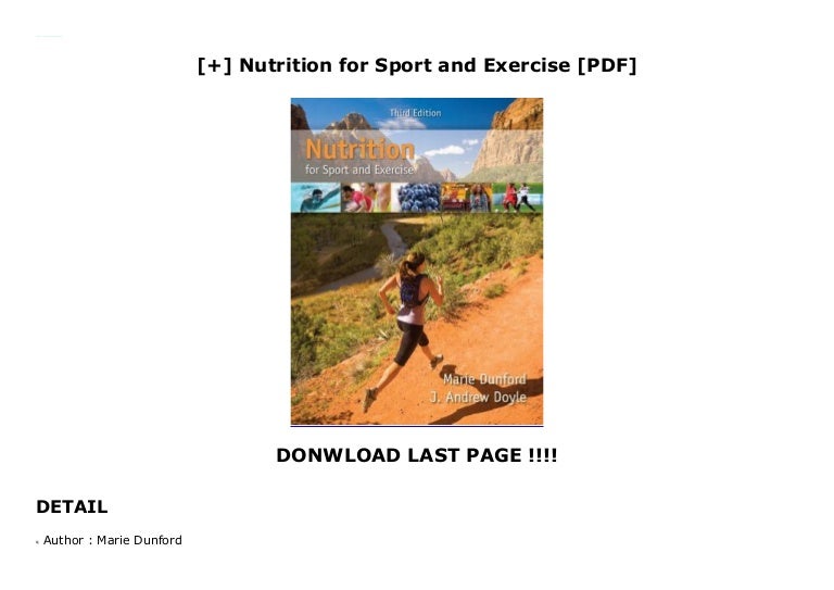 Nutrition For Sport And Exercise Pdf
