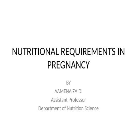 Nutrition during pregnancy and lactation | PPT