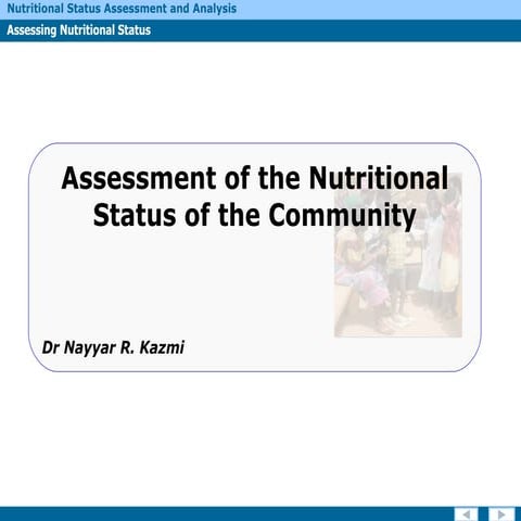 Nutritional assessment of community