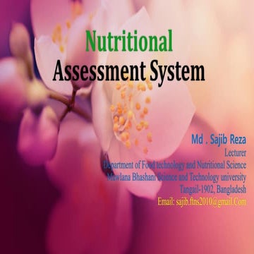 Nutritional assessment PowerPoint, BY SAJIB REZA