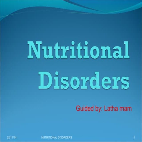 Nutritional dissorders
