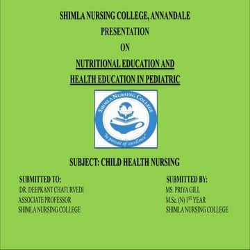 Nutritional education and health education in Pediatric 