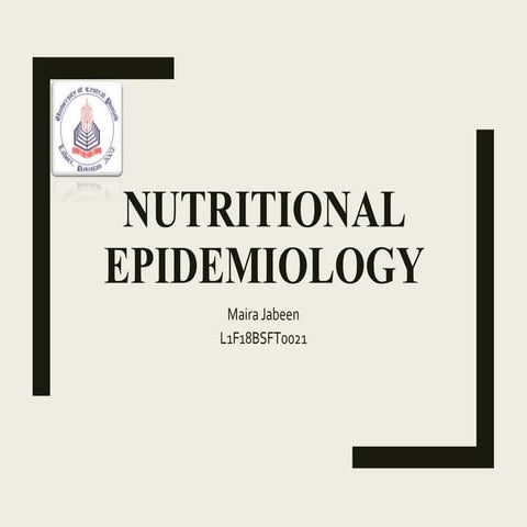 Nutritional epidemiology