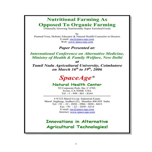 Nutritional farmingseminar