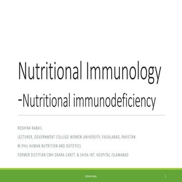 Nutritional immunodeficiency