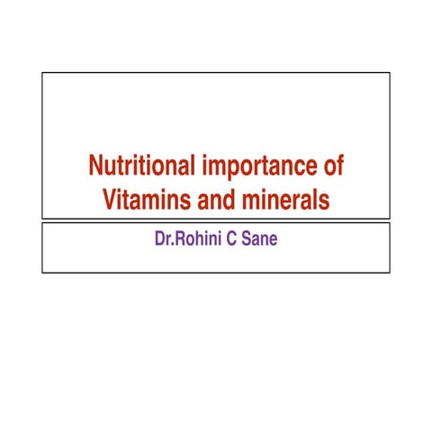 Nutritional importance of vitamins and minerals | PDF